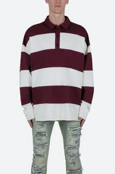 推荐Striped L/S Rugby Shirt - Burgundy/Off White商品