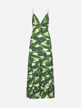 推荐Karolina foliage print halter maxi dress商品