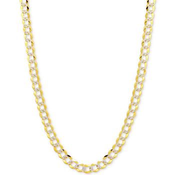 商品26" Two-Tone Open Curb Link Chain Necklace in Solid 14k Gold & White Gold图片