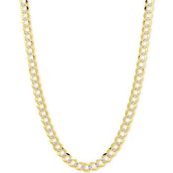 Italian Gold | 26" Two-Tone Open Curb Link Chain Necklace in Solid 14k Gold & White Gold,商家Macy's,价格¥19331