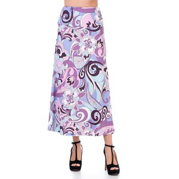 推荐Women's Floral Elastic Waistband Casual Ankle Length Maxi Skirt商品