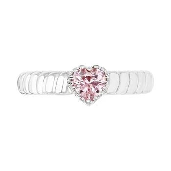 Macy's | Lab-Grown Pink Sapphire Heart Ring (1/2 ct. t.w.) in Sterling Silver,商家Macy's,价格¥633