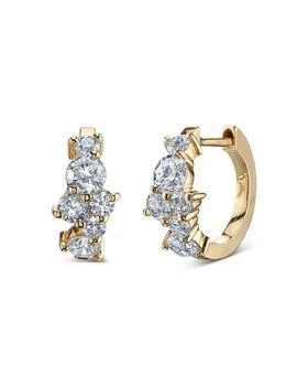 Sydney Evan | 14K Yellow Gold Cocktail Huggie Hoop Earrings with Diamonds,商家Bloomingdale's,价格¥17856