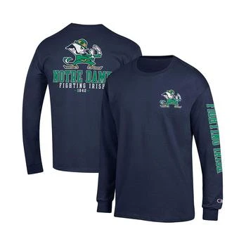 CHAMPION | Men's Navy Notre Dame Fighting Irish Team Stack 3-Hit Long Sleeve T-shirt 7.5折