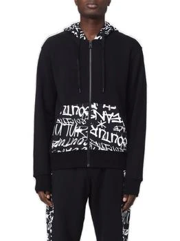 Versace | Versace Jeans Couture Graffiti-Printed Zip-Up Drawstring Hoodie 5.6折起, 独家减免邮费