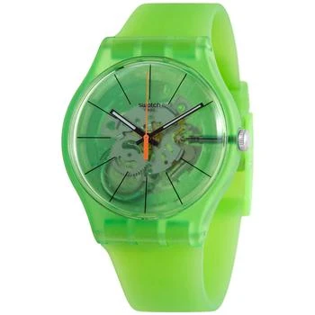 Swatch | Kiwi Vibes Quartz Green Transparent Dial Men's Watch SUOG118 6.8折, 满$75减$5, 满减
