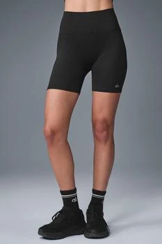 Alo | 5" Seamless Ribbed Favorite Short - Black,商家Alo yoga,价格¥354