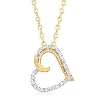 商品Canaria Diamond-Accented Heart Pendant Necklace in 10kt Yellow Gold图片