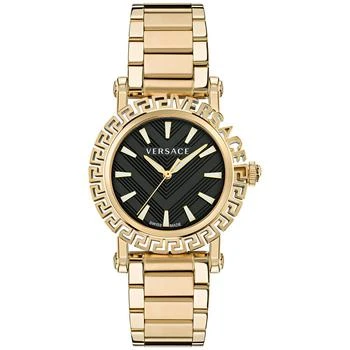 推荐Men's Swiss Greca Glam Gold Ion Plated Bracelet Watch 40mm商品