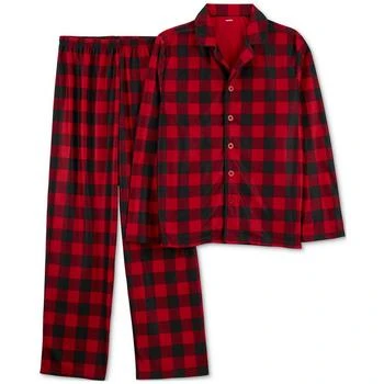 Carter's | Adult Unisex Buffalo-Check Fleece Button-Front Pajamas, 2 Piece Set 4折
