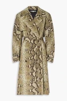 Stella McCartney | Double-breasted snake-print shell trench coat,商家THE OUTNET US,价格¥6297