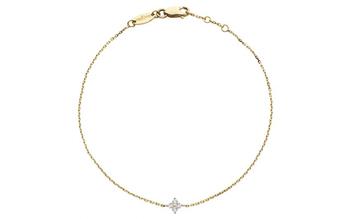 商品18ct yellow gold and diamond shiny four diamonds chain bracelet图片