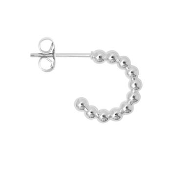 小银瓶, Lulu Copenhagen | LULU COPENHAGEN Single Colour Ball Small Hoop Earring - Silver商品图片 