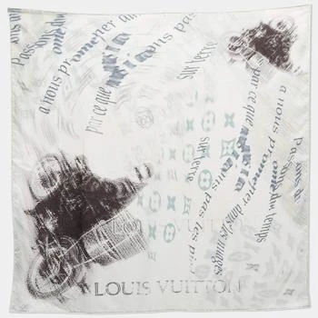 [二手商品] Louis Vuitton | Louis Vuitton White/Grey Motorcycle Graffiti Print Silk Scarf 9.5折, 满1件减$100, 满减