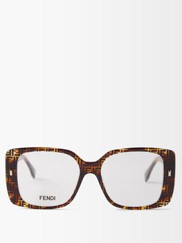 fendi眼镜价格, Fendi | Fendi First square tortoiseshell-acetate glasses商品图片 