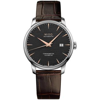 美度是什么牌子, MIDO | Men's Swiss Automatic Baroncelli Brown Leather Strap Watch 40mm商品图片 