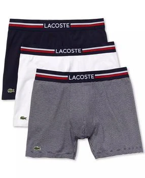 Lacoste | Men's Stretch Cotton Boxer Brief Set, 3-Pack,商家Macy's,价格¥229