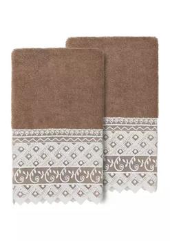商品Linum Home Textiles | AIDEN 2PC White Lace Embellished Hand Towel Set,商家Belk,价格¥360图片