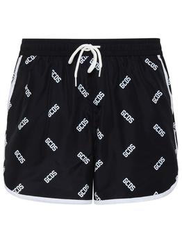 GCDS | GCDS Allover Logo Printed Drawstring Swim Shorts商品图片,5.7折起