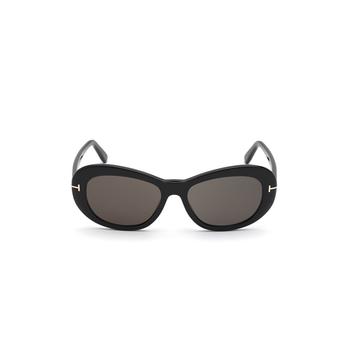 product Tom Ford Shiny Black & Smoke Round Sunglasses FT0819-5401A image