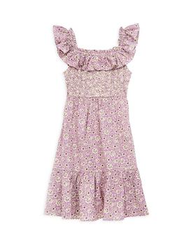 Sea | Girls' Ida Floral Print Smocked Ruffle Dress - Little Kid, Big Kid商品图片,6折×额外6折, 额外六折