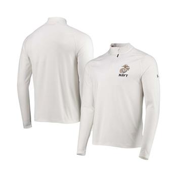 Under Armour | Men's White Navy Midshipmen Rivalry USMC Team Issue 2.0 Special Game Quarter-Zip Jacket商品图片,