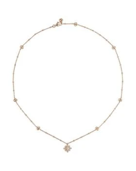 Gucci | 18K Rose Gold Flora Diamond Flower Pendant Necklace, 15-16" 