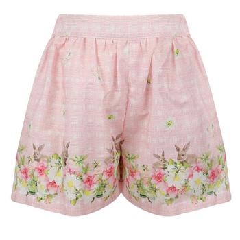 推荐Pink & White Bunny & Flowers Print Shorts商品