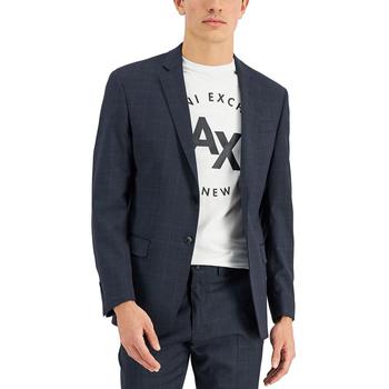 Armani Exchange | Armani Exchange Mens Wool Blend Window Pane Two-Button Blazer商品图片,4.5折, 独家减免邮费