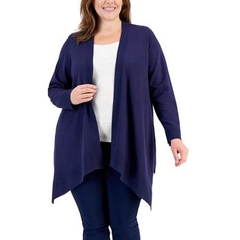 推荐Plus Size Open-Front Cardigan, Created for Macy's商品