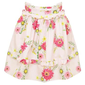 推荐Pink Floral Pattern Ruffle Trim Skirt商品