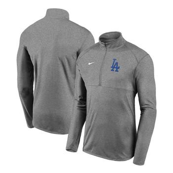 Nike户外用品, NIKE | Men's Gray Los Angeles Dodgers Team Logo Element Performance Half-Zip Pullover Jacket商品图片 