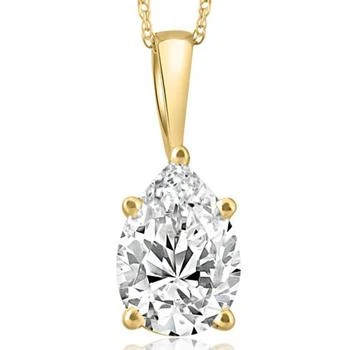 Pompeii3 | Certified 2.21 Pear Solitaire Diamond Pendant 14k Yellow Gold Necklace,商家Premium Outlets,价格¥9896