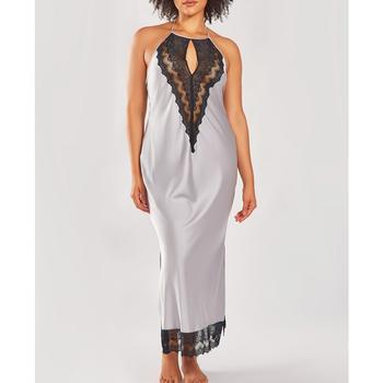 商品Plus Size Silky Stretch Satin Halter Nightgown图片