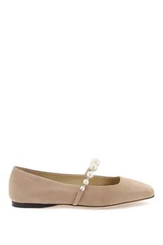 Jimmy Choo | suede leather ballerina flats with pearl,商家Coltorti Boutique,价格¥2489