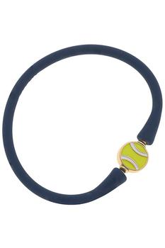 商品Canvas Style | Bali Tennis Ball Bead Silicone Bracelet In Navy,商家Verishop,价格¥214图片
