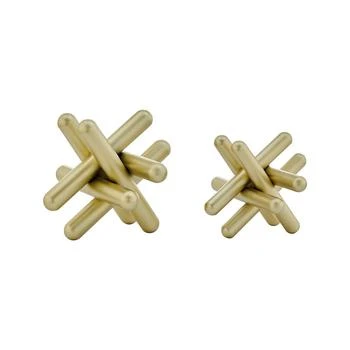 Danya B | Small and Medium 2-Piece Abstract Gold-Tone Finish Textured Metal Geometric Sculptures Set,商家Macy's,价格¥494