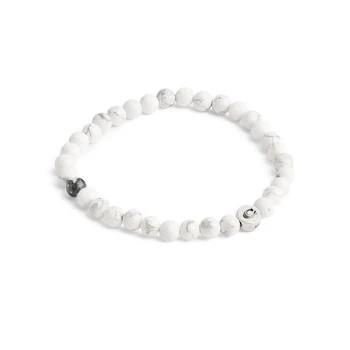 Coach | Men's Sterling Silver Signature Howlite Bead Stretch Bracelet,商家Macy's,价格¥743