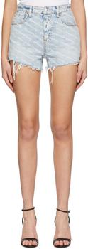 alexander wang短裤, Alexander Wang | Blue Bite Logo Shorts商品图片 