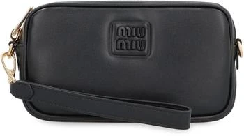 推荐Miu Miu Logo Detailed Zipped Clutch Bag商品