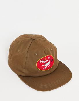 推荐ASOS DESIGN snapback cap in brown with embroidery商品