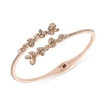 商品Givenchy | Rose Gold-Tone Pear-Shape Crystal Flower Bypass Cuff Bracelet,商家Macy's,价格¥146图片