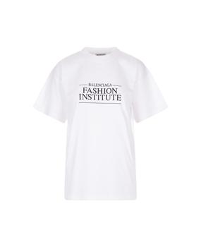 Balenciaga | Woman White Fashion Institute Medium Fit T-shirt商品图片,