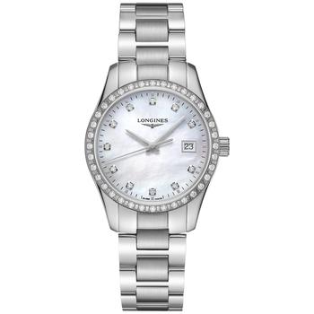 Longines | Women's Swiss Conquest Classic Diamond (5/8 ct. t.w.) Stainless Steel Bracelet Watch 34mm商品图片,