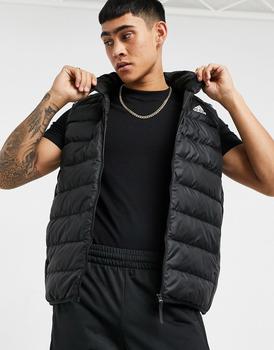 Adidas | adidas Outdoor down puffer gilet with three stripes in black商品图片,6.4折起