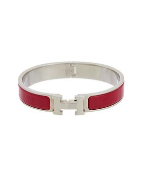 美国爱马仕手镯, [二手商品] Hermes | Hermes Palladium Printed Enamel Clic Clac H Bangle (Authentic Pre-Owned)商品图片 