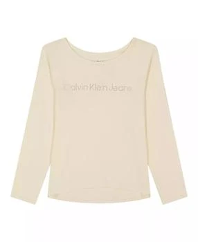 Calvin Klein | Big Girls Logo Dot Long Sleeve Tee,商家Macy's,价格¥89