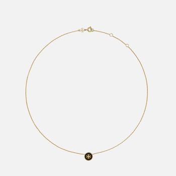 推荐Tory Burch Women's Kira Enamel Pendant Necklace - Tory Gold/Black商品