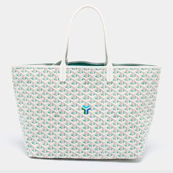 Goyard | Goyard White/Green Goyardine Coated Canvas Saint Louis Claire Voie PM Tote商品图片,6.7折, 满1件减$100, 满减