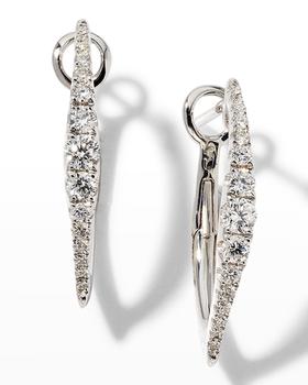 商品Frederic Sage | White Gold Graduating Half-Diamond Half-Polished Earrings,商家Neiman Marcus,价格¥15893图片